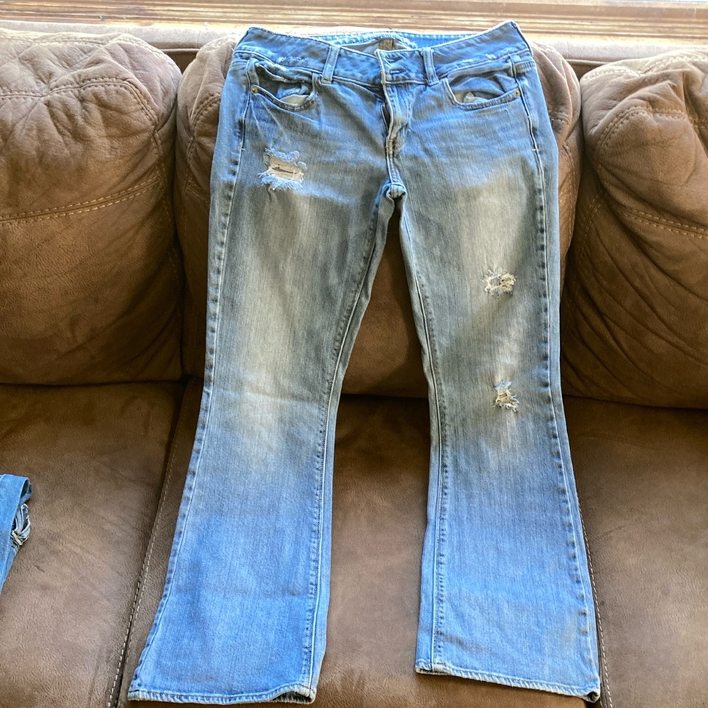 Women's Blue Distressed Jeans